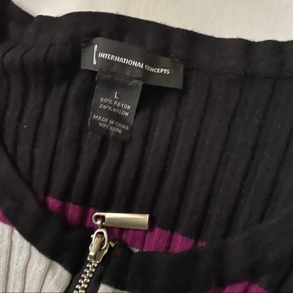 Ribbed Half Zip Up Top by International Concepts - Picture 2 of 3